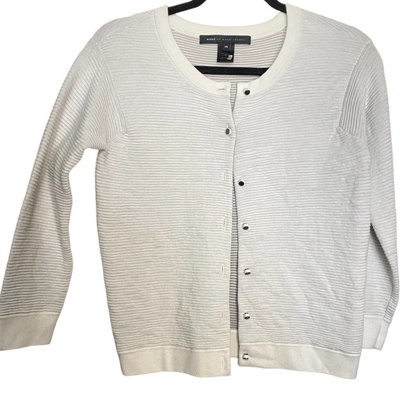 Marc By Marc Jacobs White button down sweater Knit Cardigan XS - Picture 1 of 6